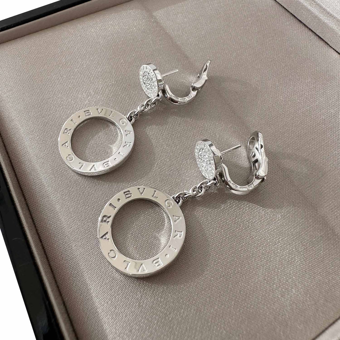 Bvlgari 18K Diamond Bvlgari Bvlgari Circle Drop Earrings