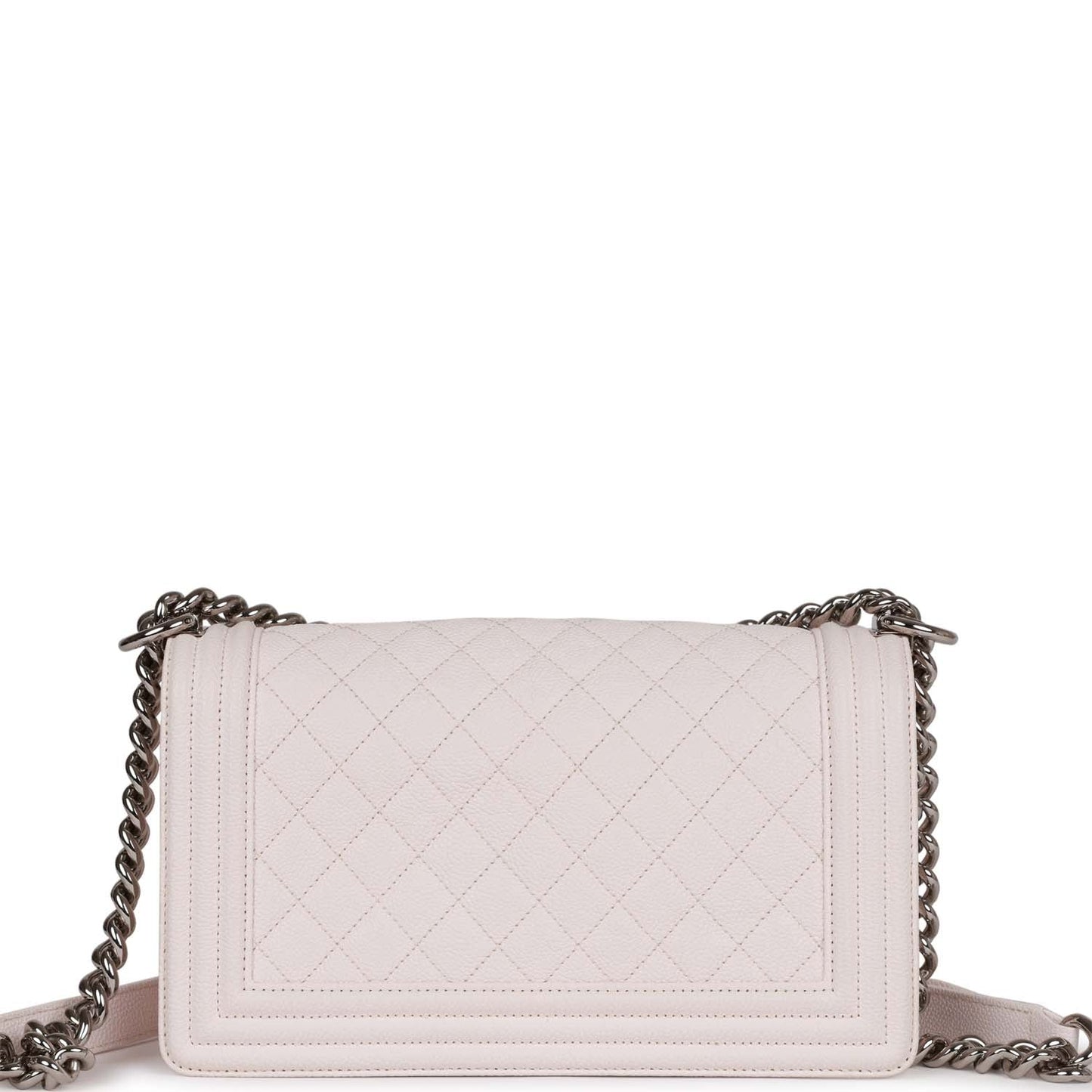 Pre-owned Chanel Medium Boy Light Pink Caviar Silver Hardware