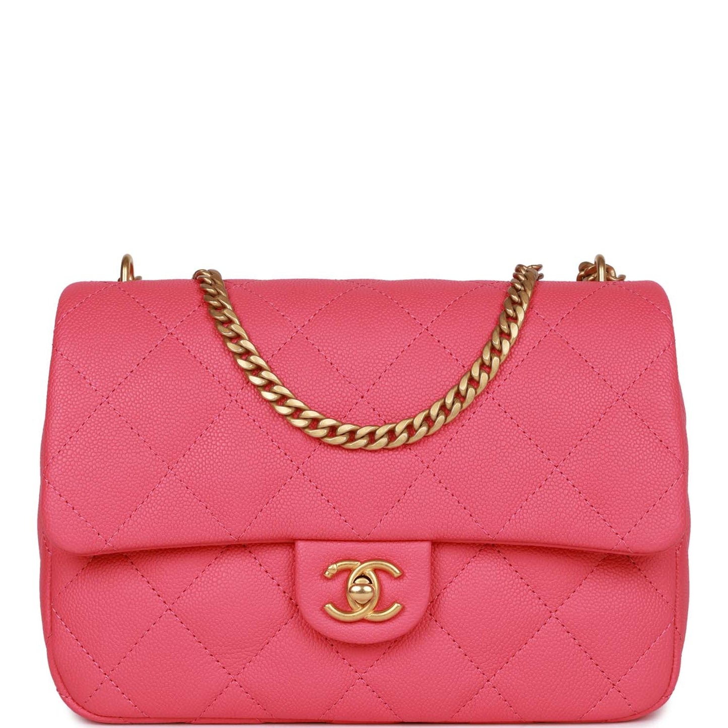 Chanel Medium Sweetheart Crush Flap Bag Pink Caviar Antique Gold Hardware