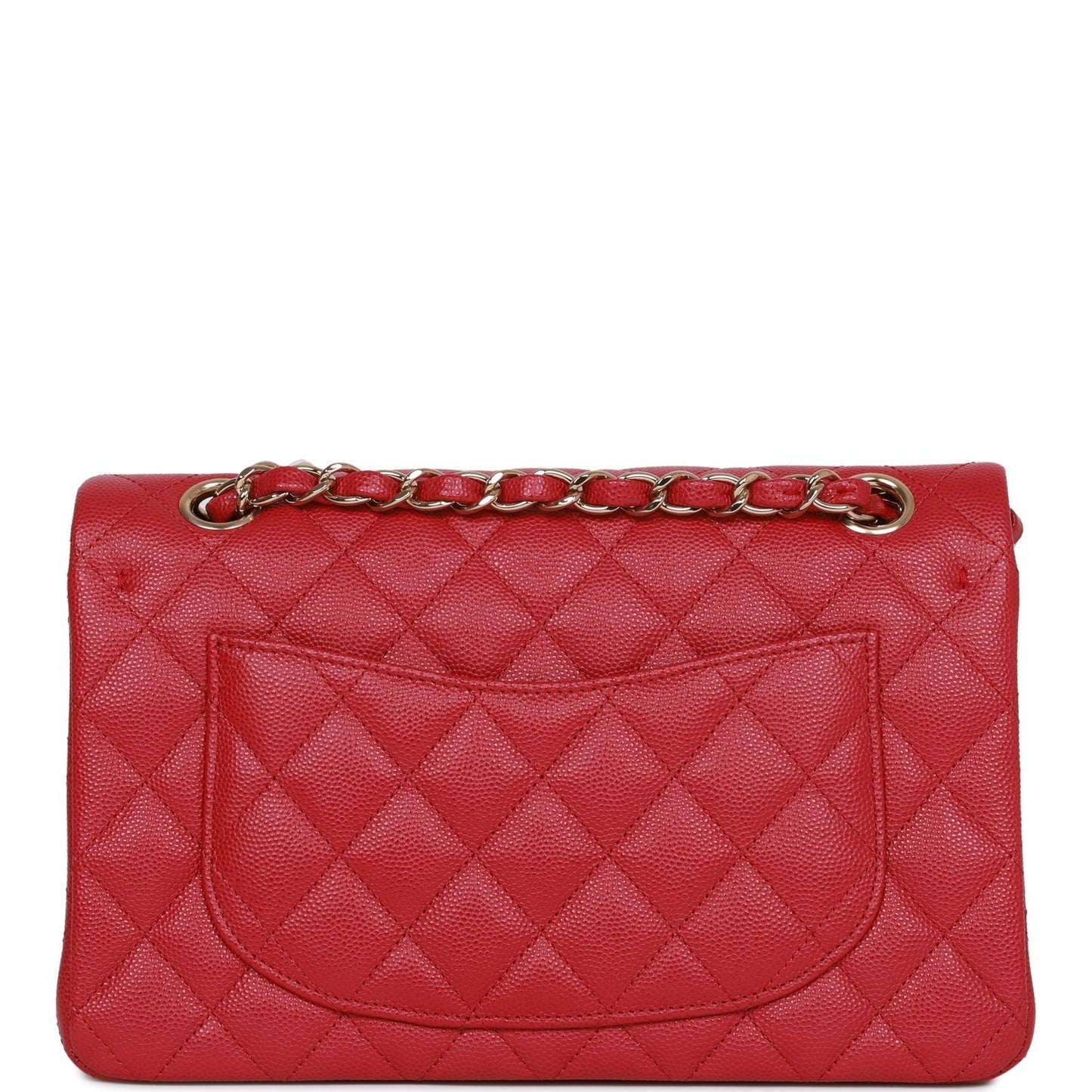 Chanel Small Classic Double Flap Dark Pink Caviar Light Gold Hardware
