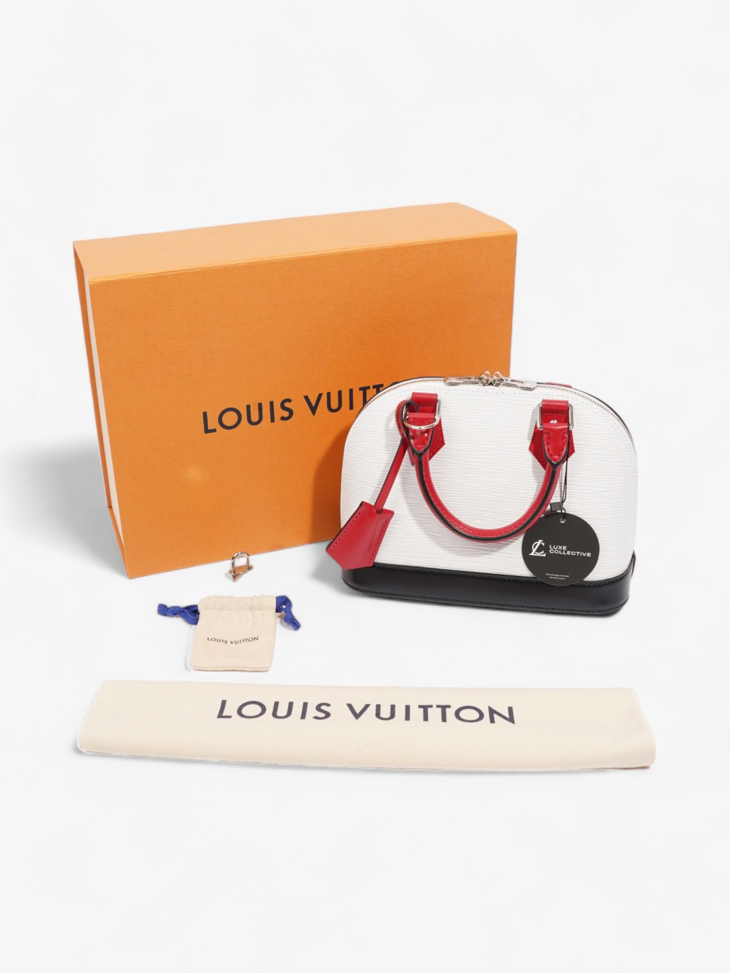 Louis Vuitton Alma BB White / Red / Black Epi Leather