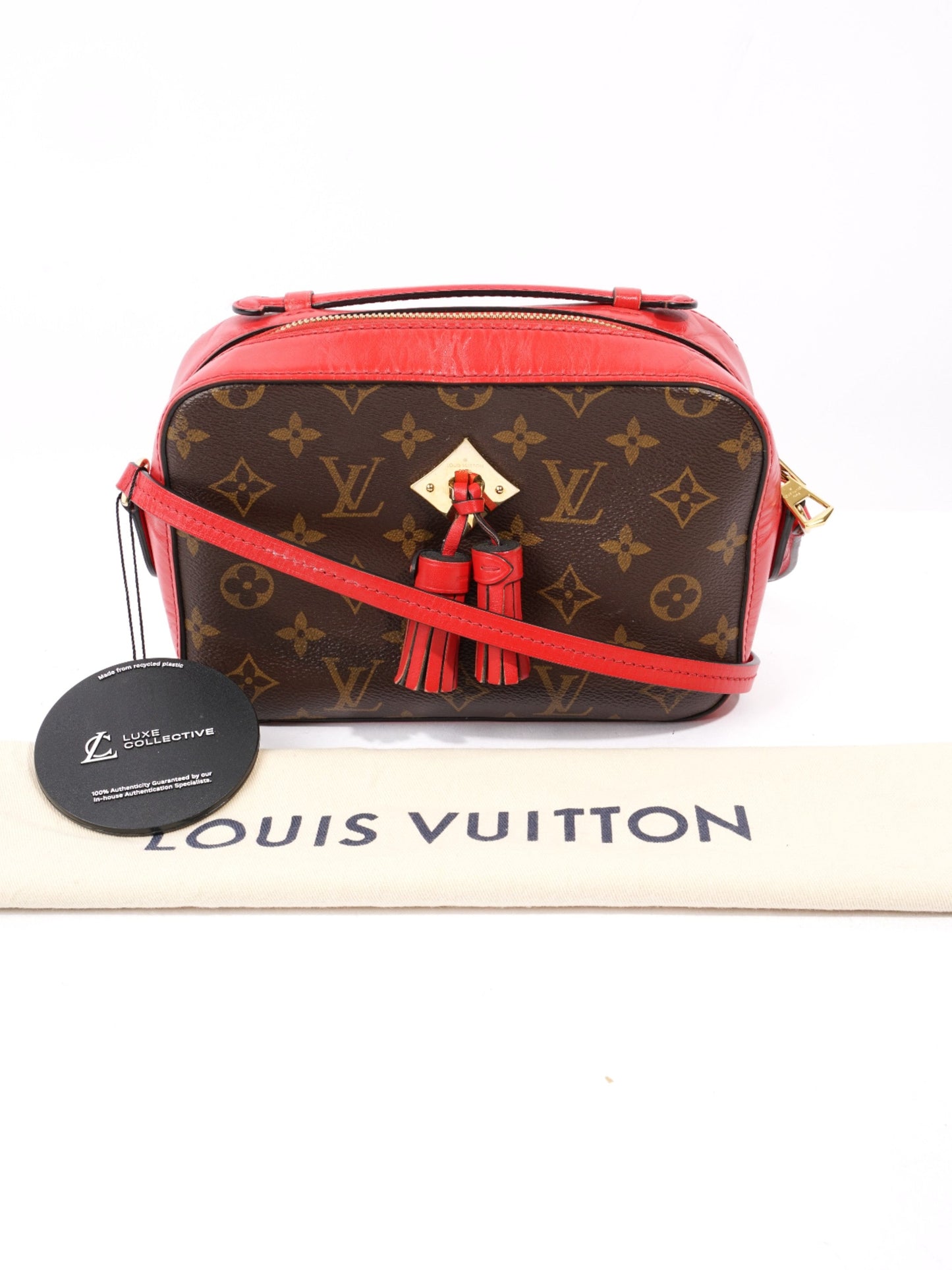 Louis Vuitton Saintonge Monogram / Red Coated Canvas