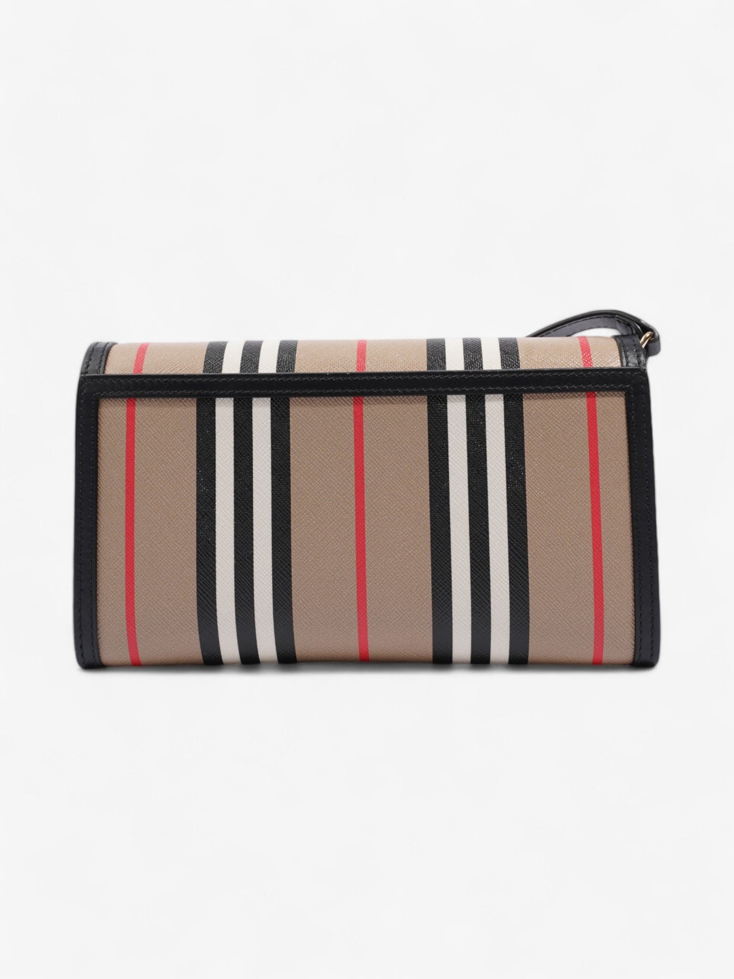 Burberry Hannah Wallet On Chain Archive Beige / Black Canvas