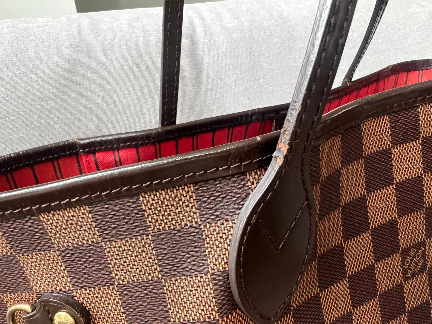 Louis Vuitton Neverfull MM Damier Ebene Cherry Interior (RRP £1,410)
