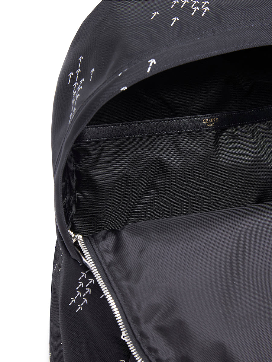 Medium Backpack in Nylon with Arrows Print