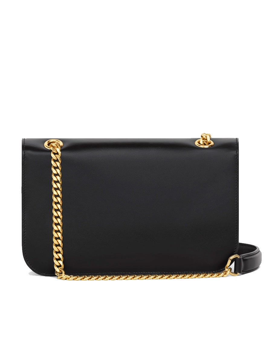 Medium Bag Triomphe Frame in Shiny Calfskin Black