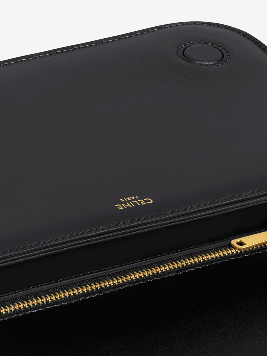 Medium Bag Triomphe Frame in Shiny Calfskin Black