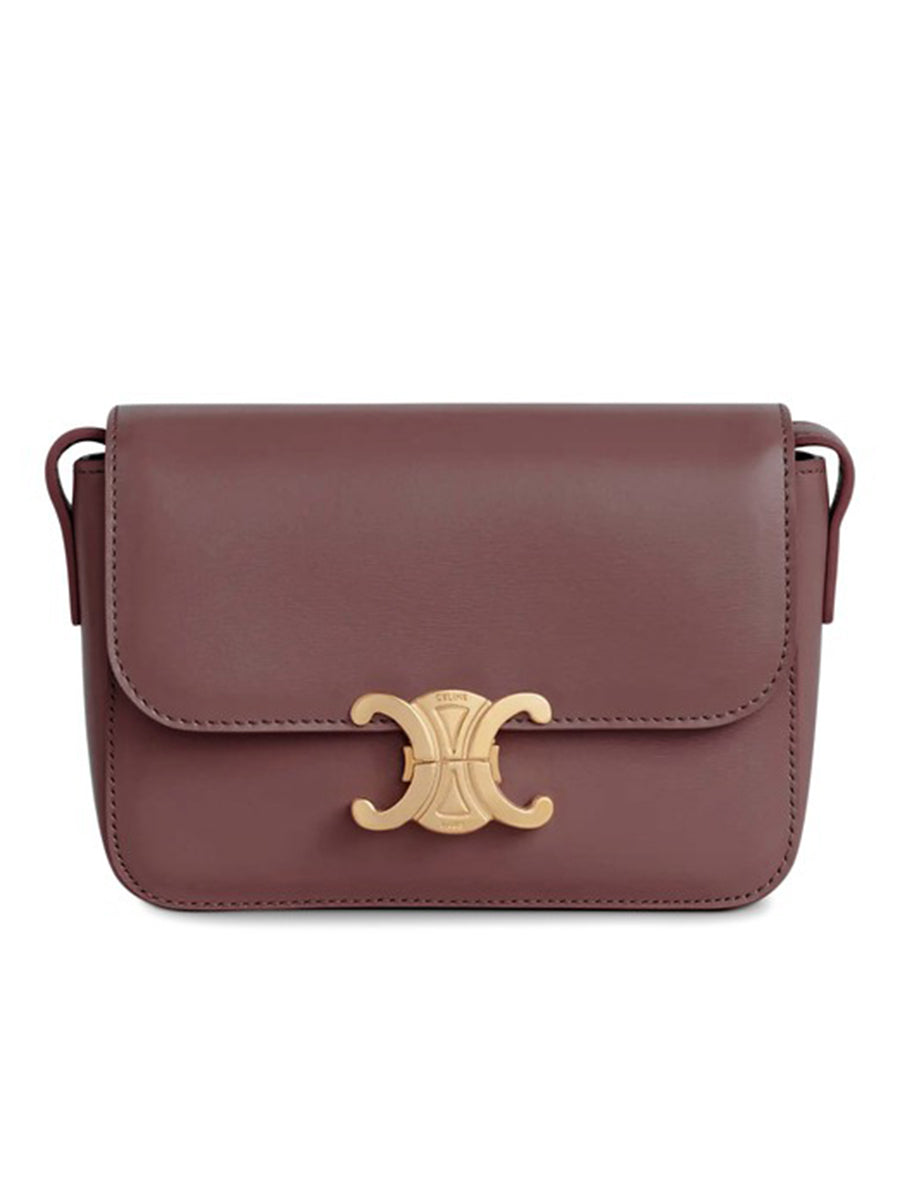 Teen Triomphe Bag in Grenat Shiny Calfskin