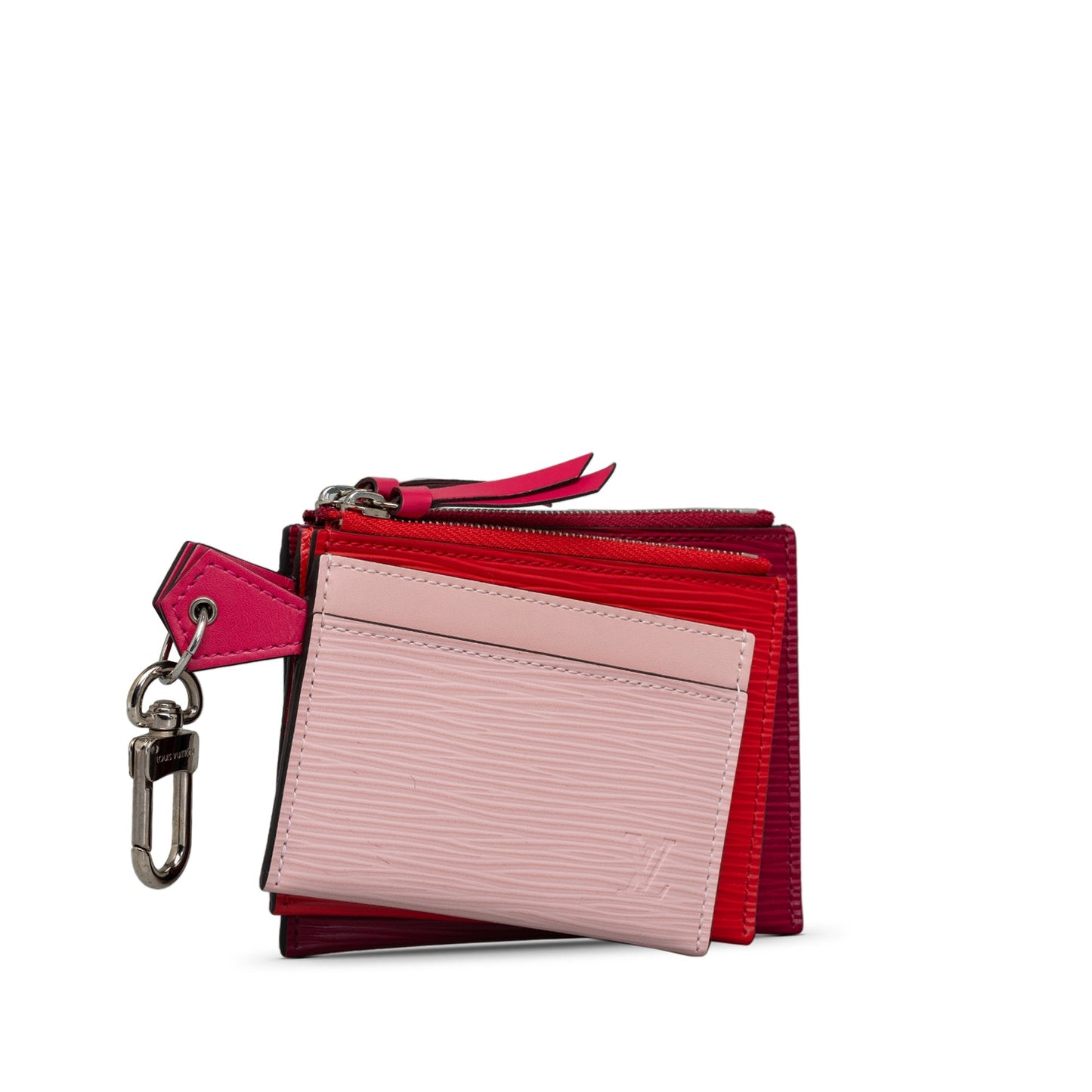 Red Louis Vuitton Epi Trio Coin Pouch