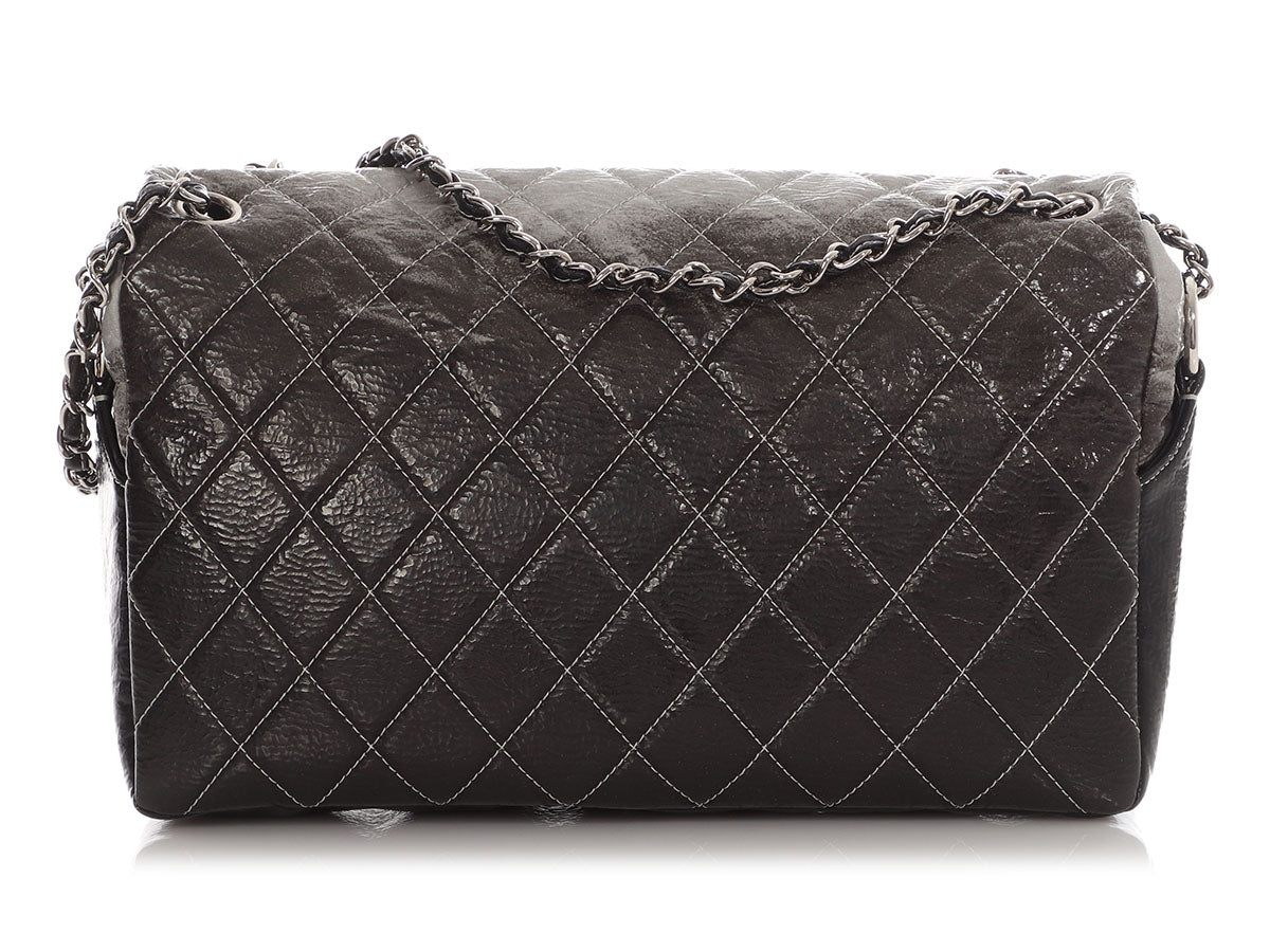 Chanel Black Quilted Vinyl Melrose DÃ©gradÃ© Flap
