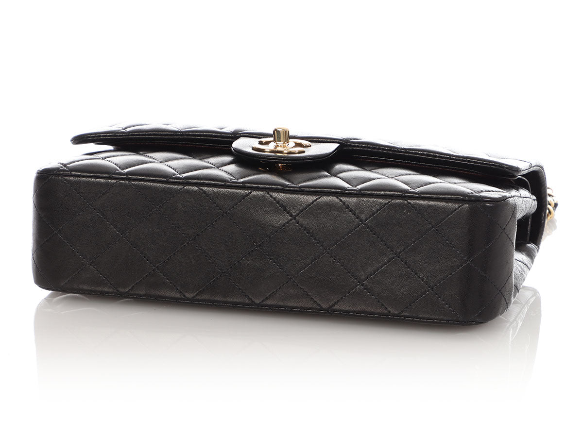Chanel Medium/Large Black Quilted Lambskin Classic Double Flap