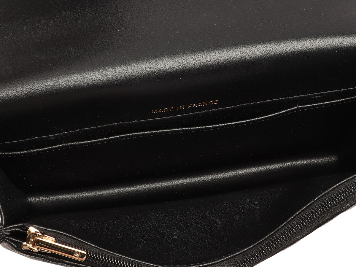 Chanel Mini Black Quilted Lambskin Top Handle Phone Holder