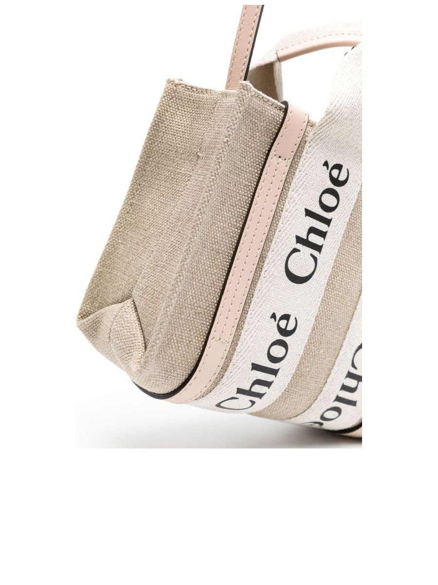 Mini Woody Tote Bag in Linen