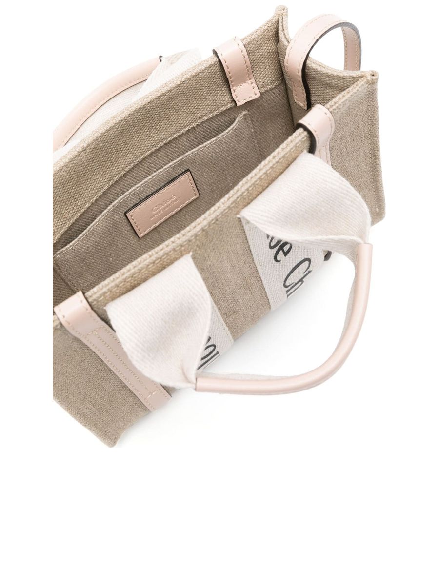 Mini Woody Tote Bag in Linen