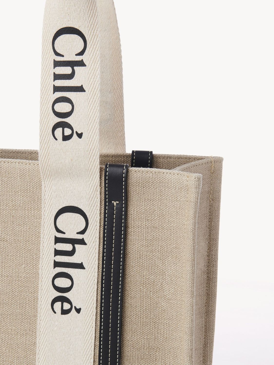 WOODY MEDIUM CANVAS AND LEATHER TOTE BAG