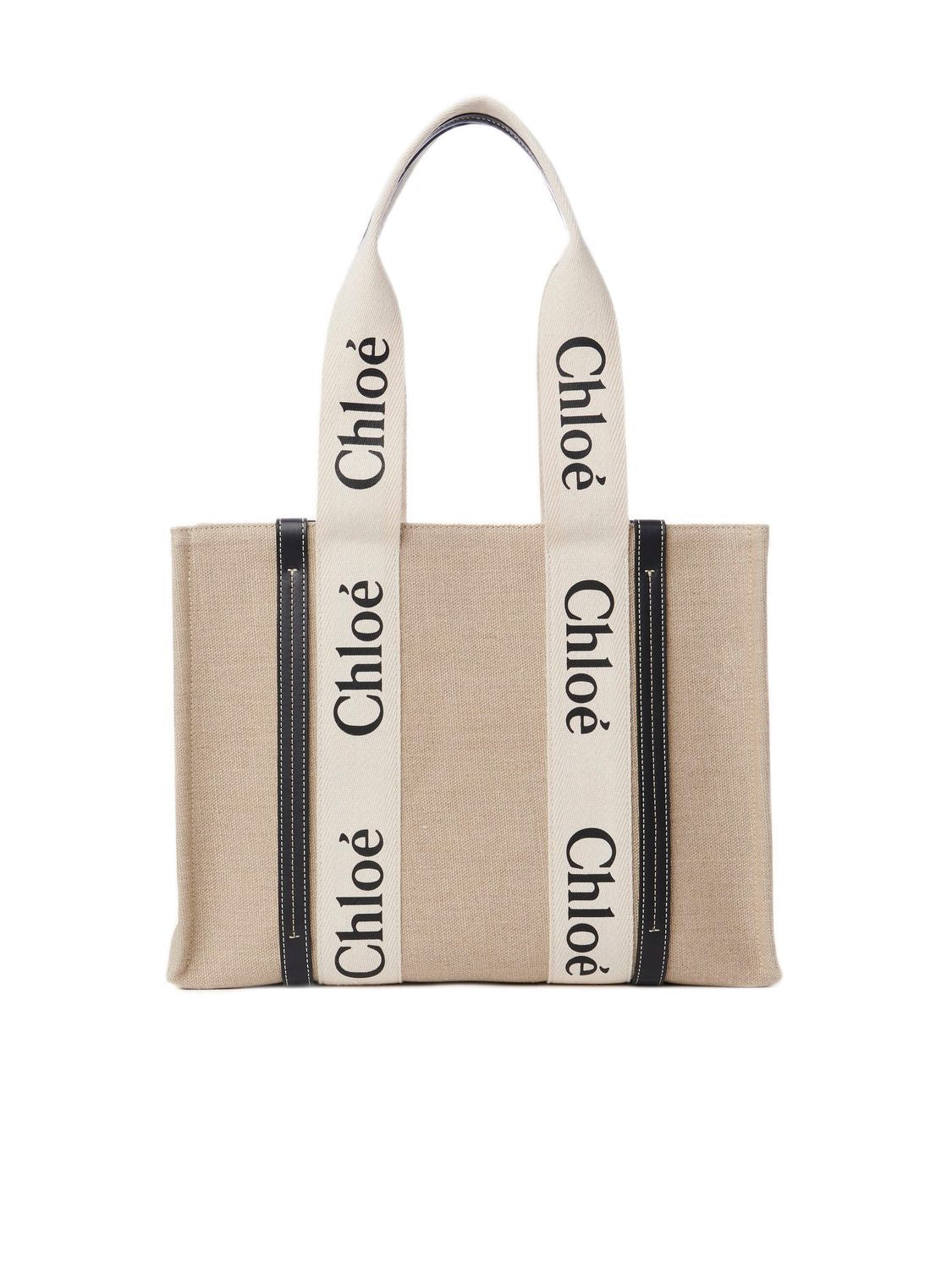 WOODY MEDIUM CANVAS AND LEATHER TOTE BAG