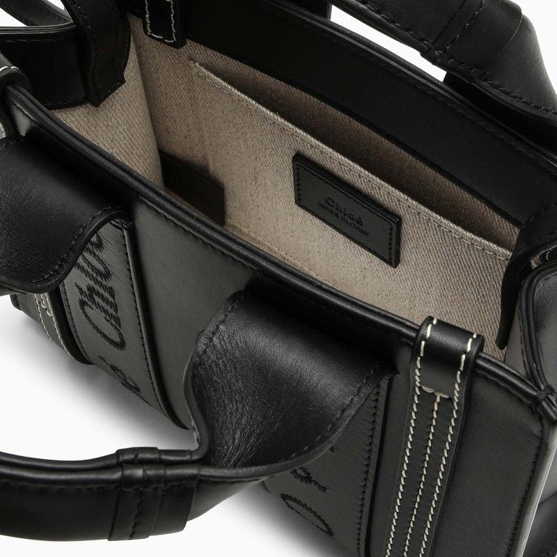 WOODY SMALL BLACK LEATHER BAG