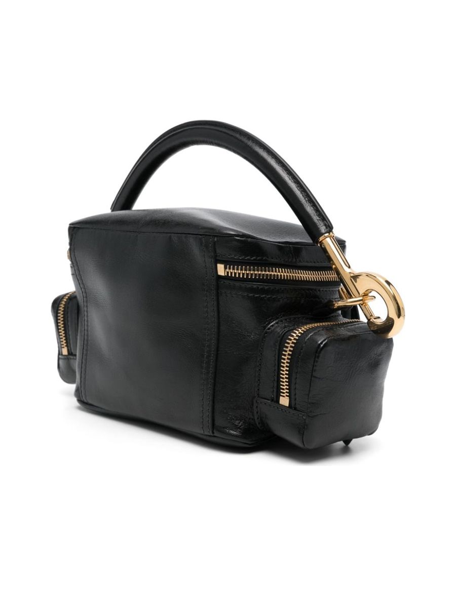 Small Camera Bag in Shiny Leather