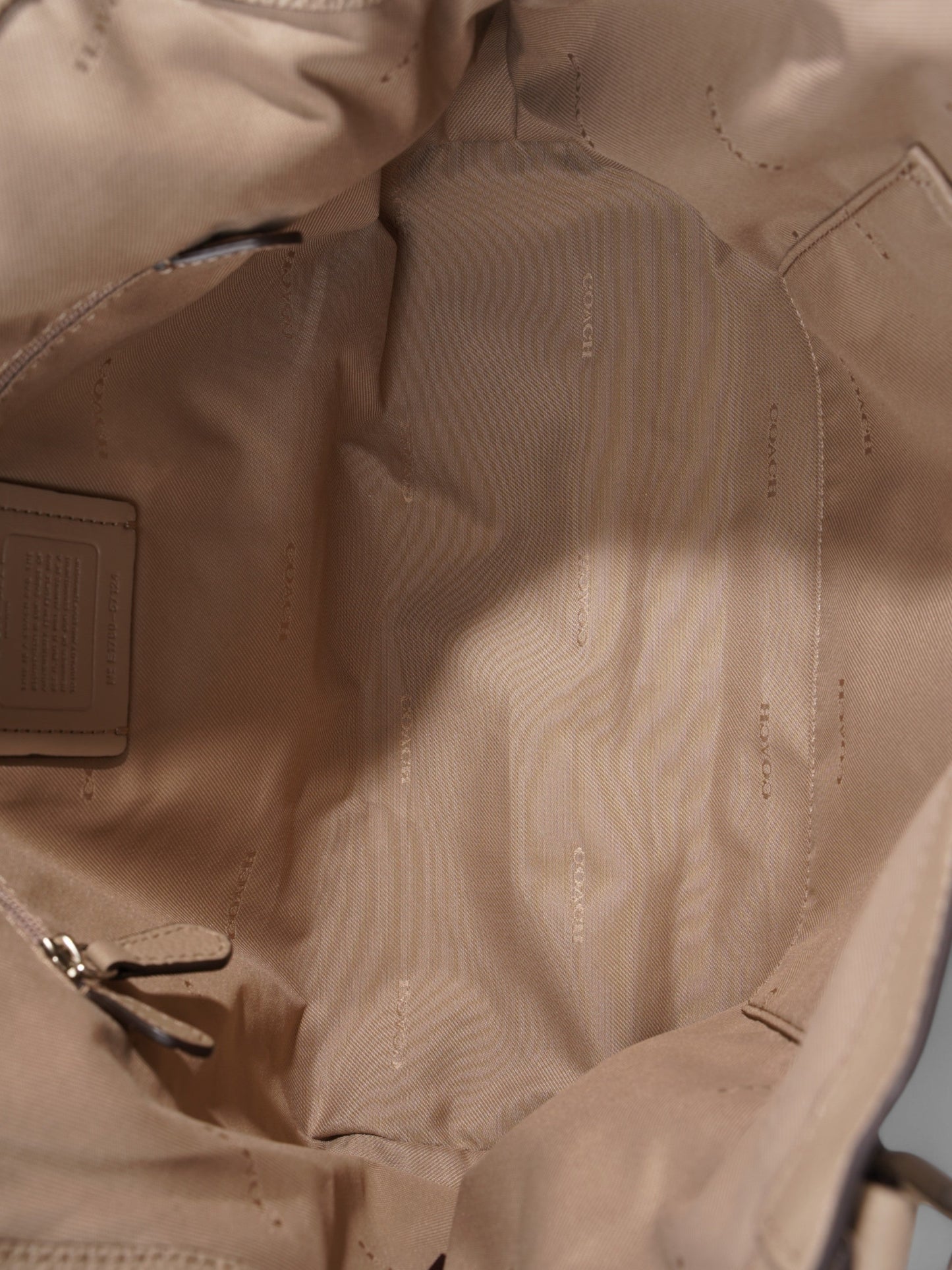 Coach Shoulder Bag Beige Leather One SIze
