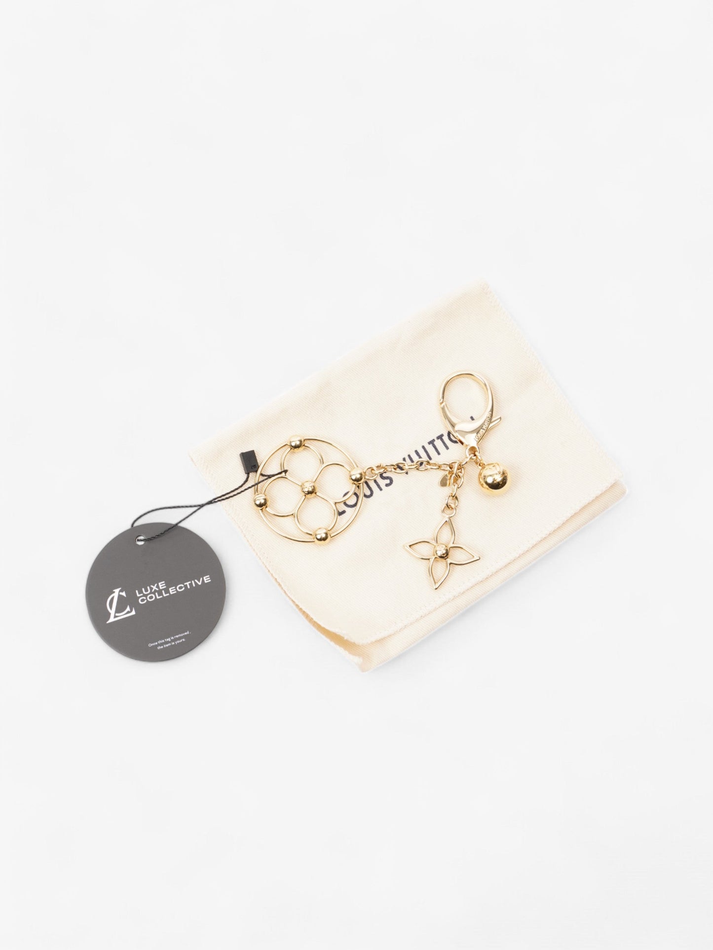 Louis Vuitton Flower Bag Charm Gold Base Metal