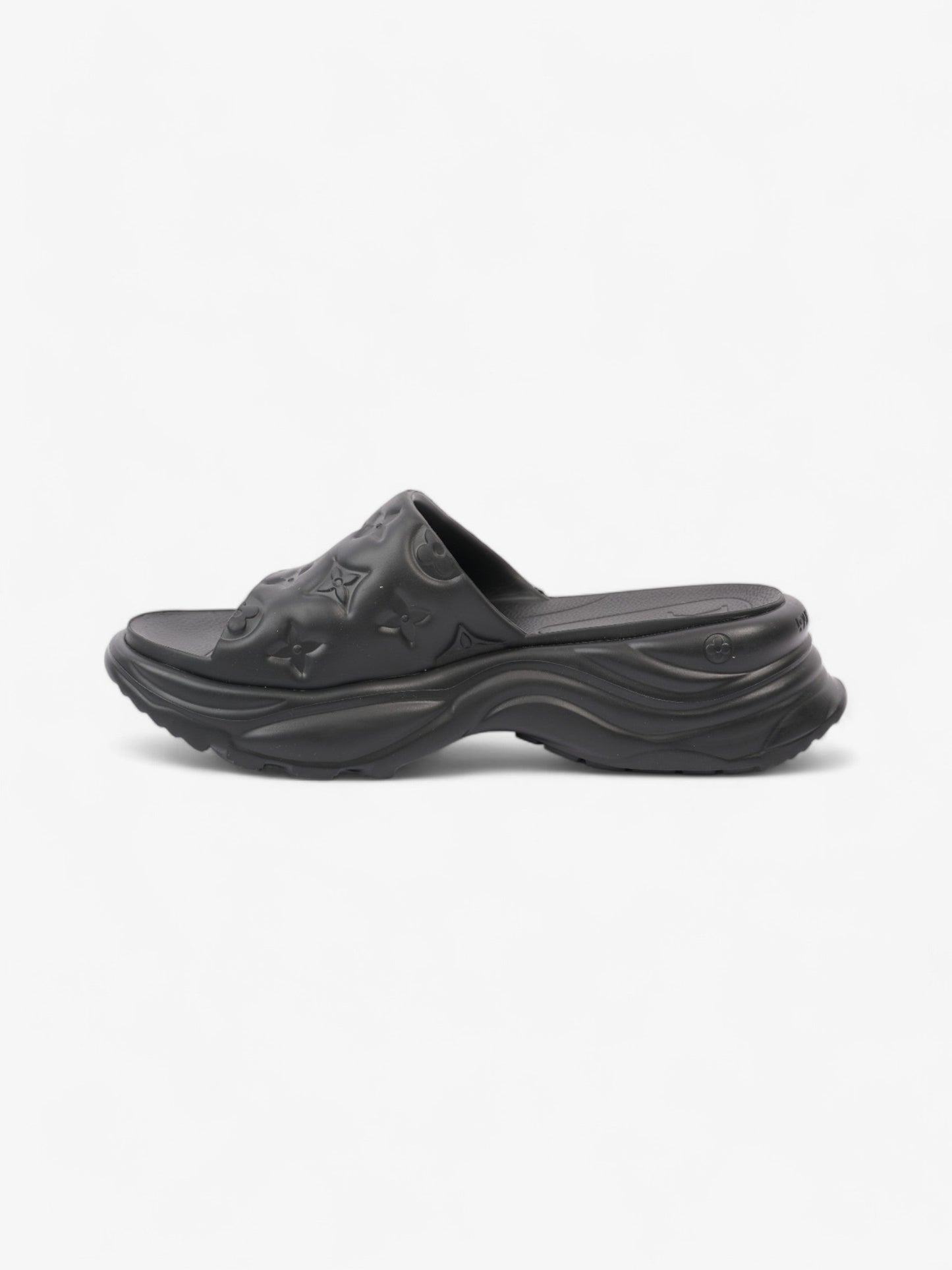 Louis Vuitton Monogram Slides Black Rubber EU 38 UK 5