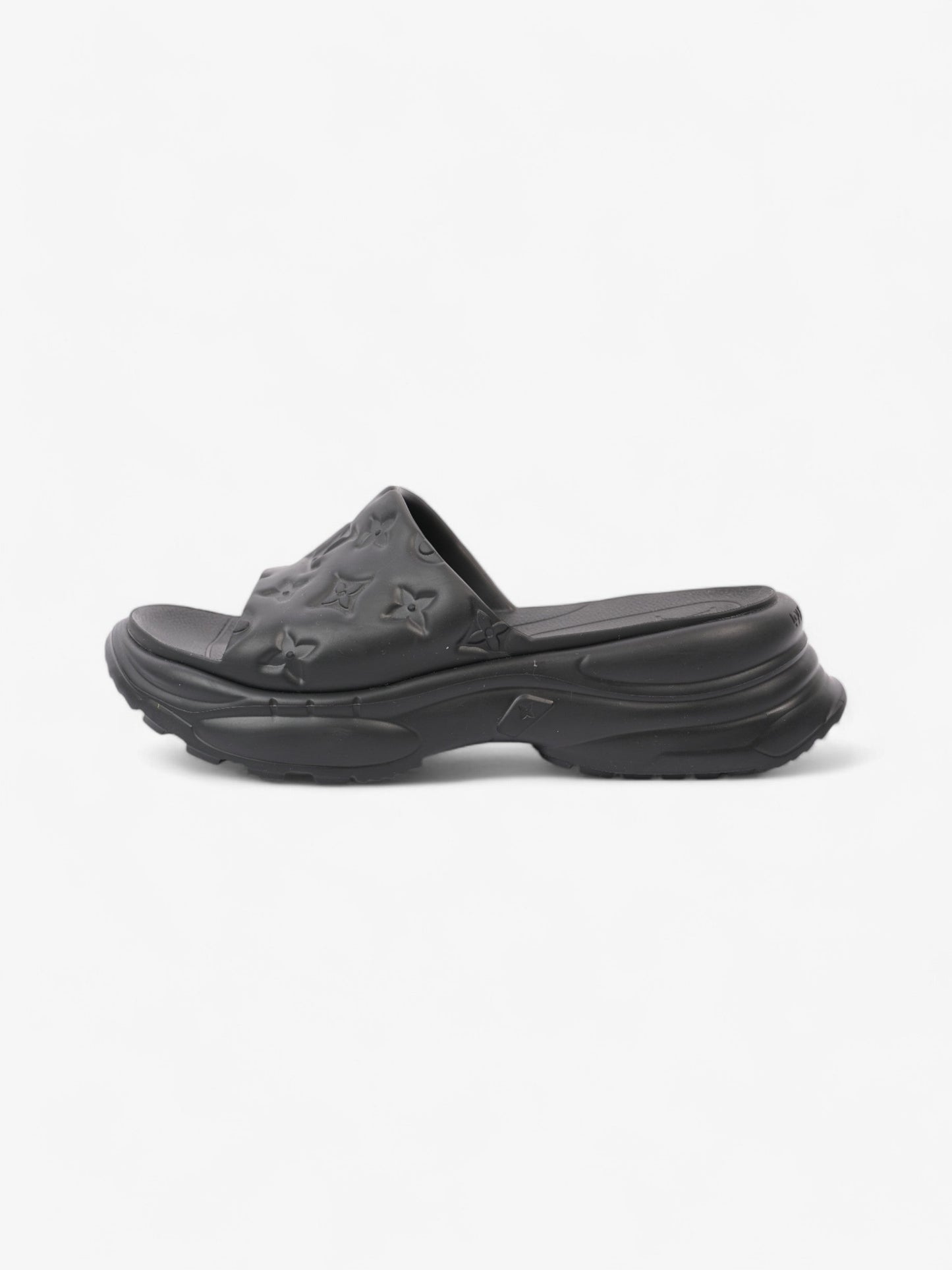 Louis Vuitton Monogram Slides Black Rubber EU 38 UK 5