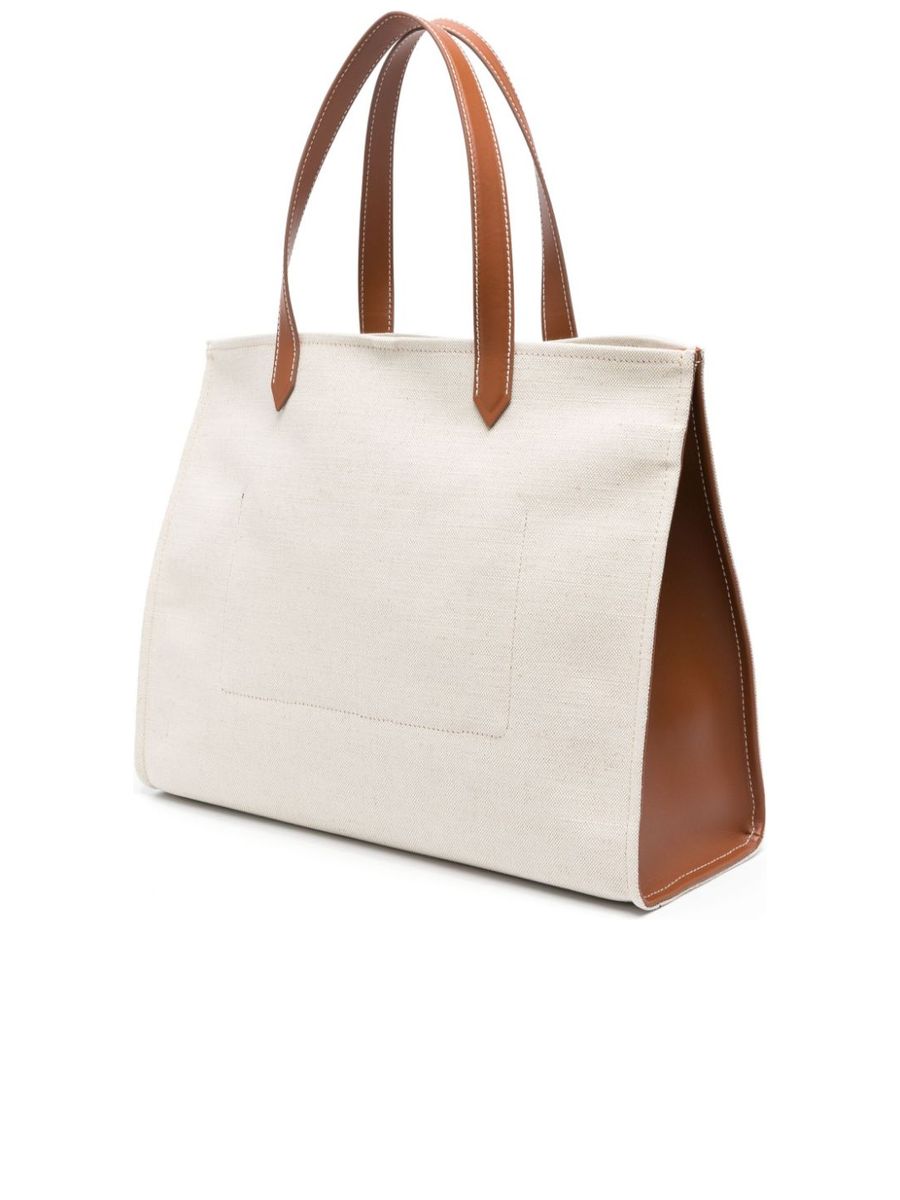 B-Army 42 Canvas Tote Bag with Leather Details