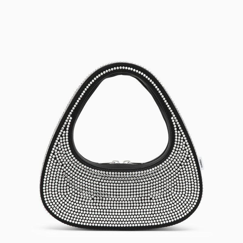Coperni Black Swipe Bag With Crystals In Leather Women