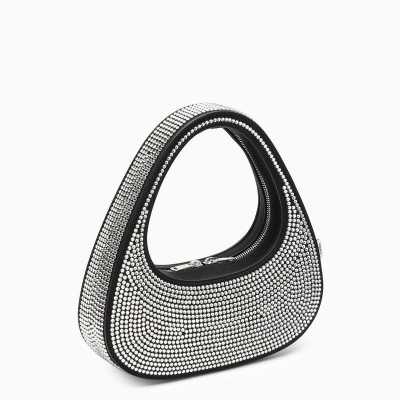 Coperni Black Swipe Bag With Crystals In Leather Women