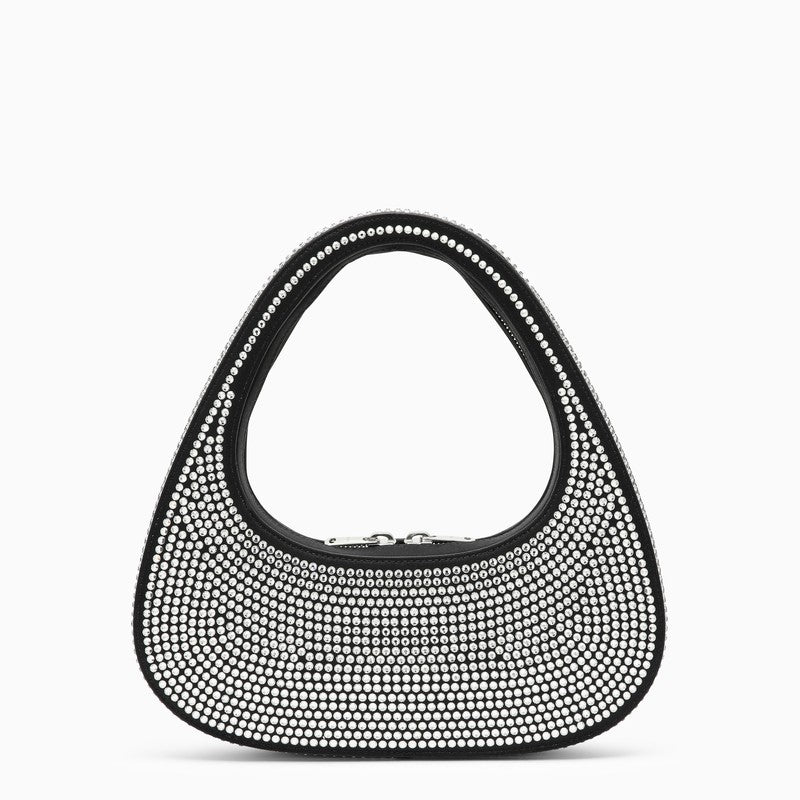Coperni Black Swipe Bag With Crystals In Leather Women