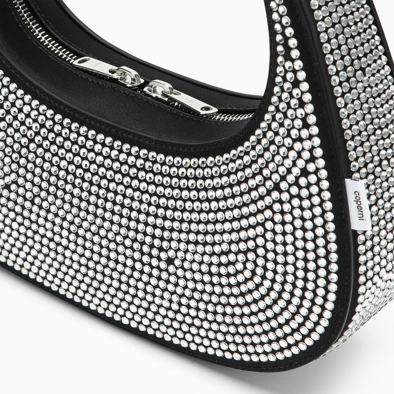 Coperni Black Swipe Bag With Crystals In Leather Women