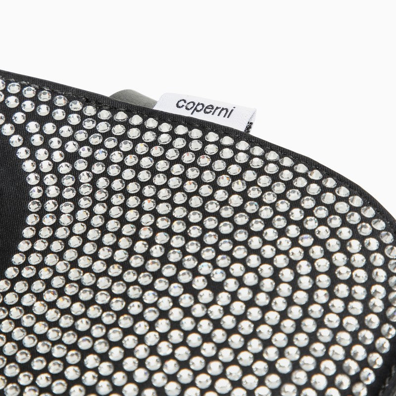 Coperni Micro Baguette Swipe Black Bag With Crystals In Leather Women
