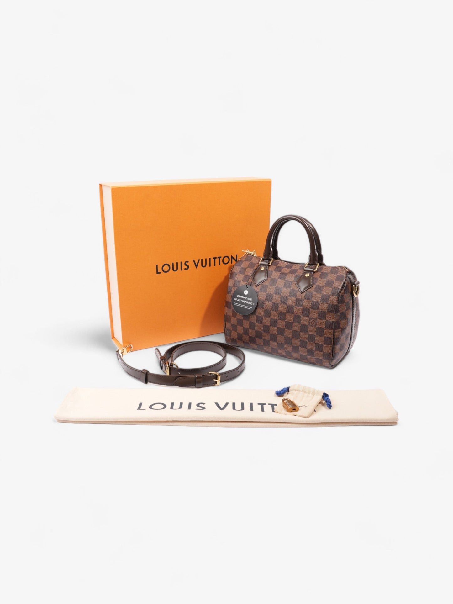 Louis Vuitton Speedy Bandouli猫re 25 Damier Ebene Coated Canvas