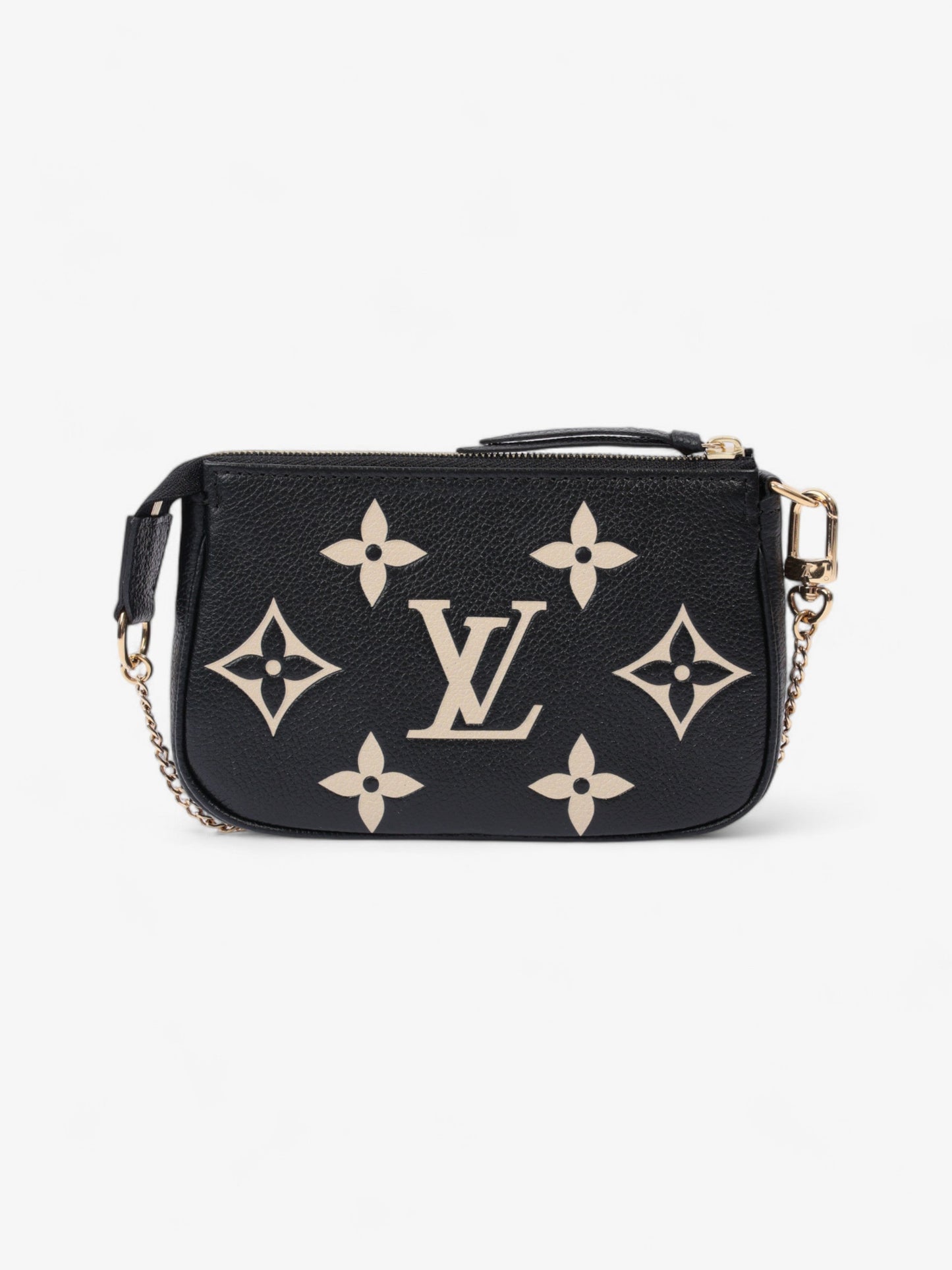 Louis Vuitton Pochette Accessoires Black Monogram / Beige Empreinte Leather Mini