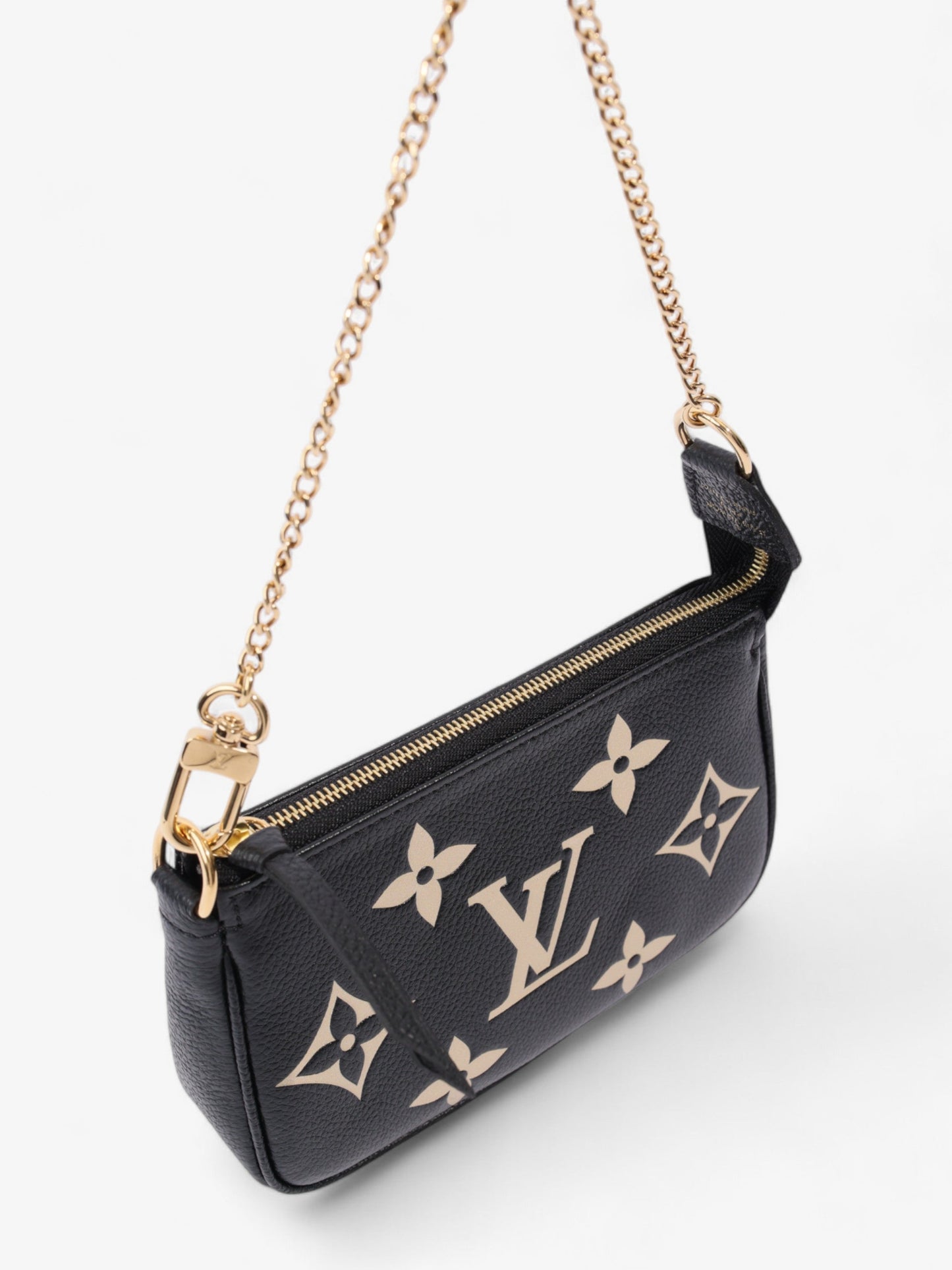 Louis Vuitton Pochette Accessoires Black Monogram / Beige Empreinte Leather Mini