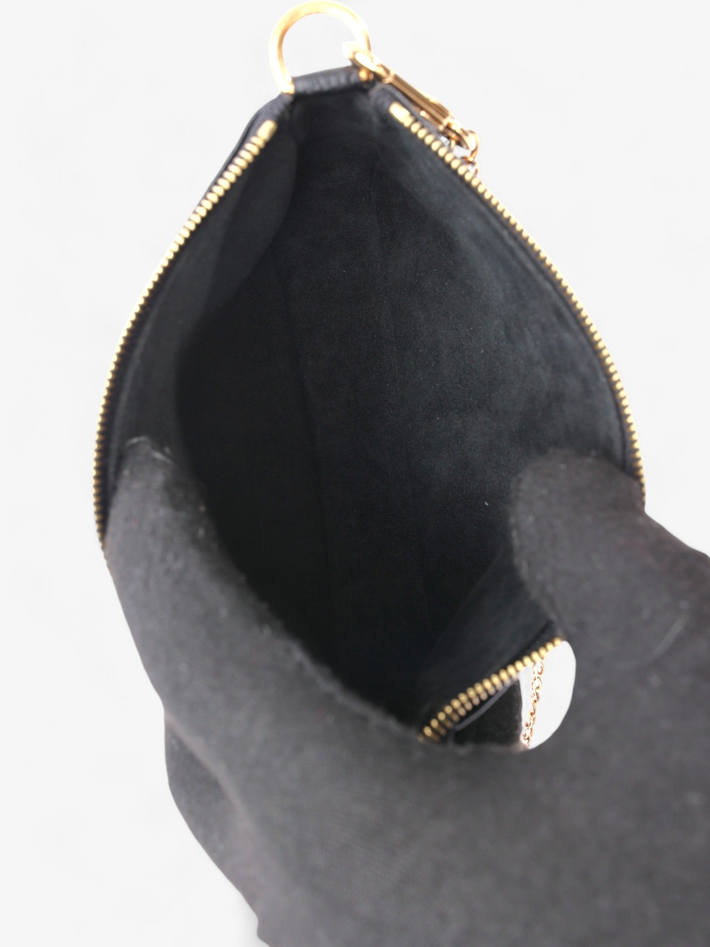 Louis Vuitton Pochette Accessoires Black Monogram / Beige Empreinte Leather Mini