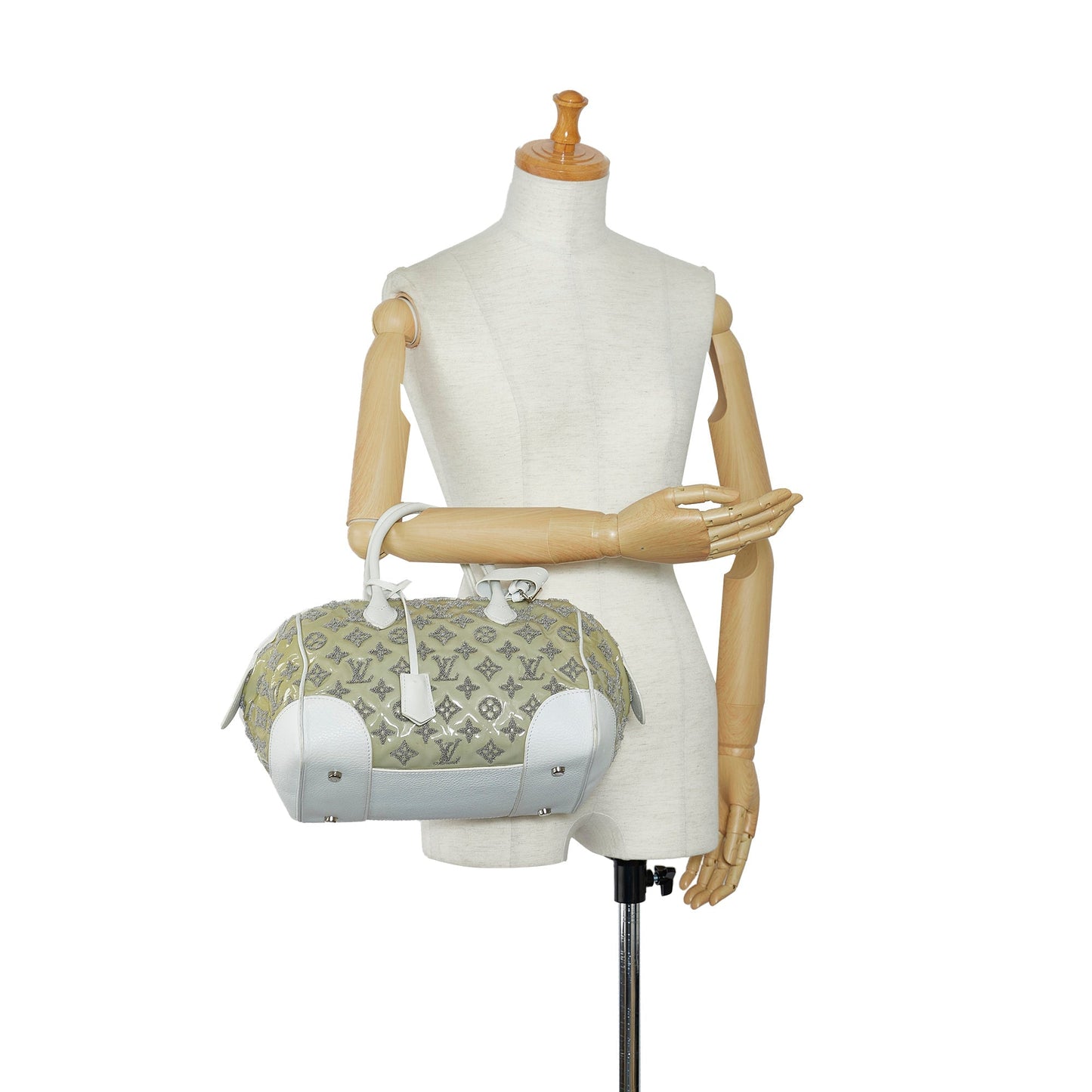White Louis Vuitton Monogram Bouclettes Speedy Boston Bag