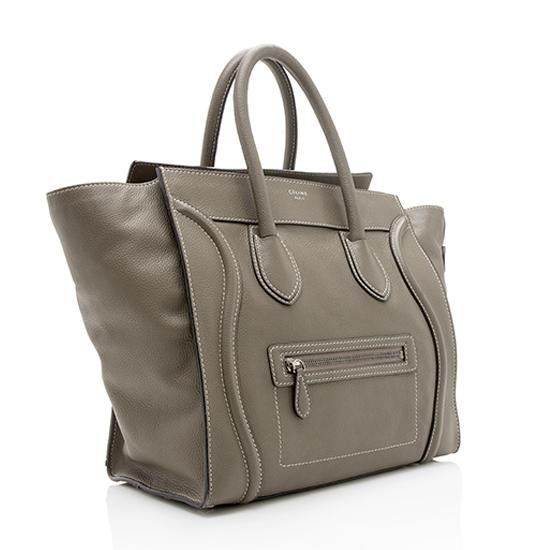 Celine Drummed Calfskin Luggage Mini Tote