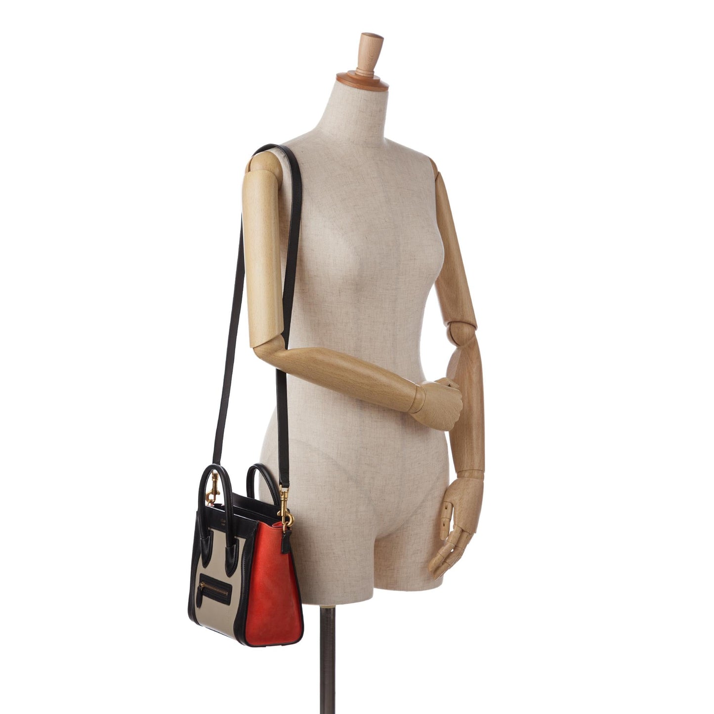 Celine Nano Luggage Tricolor Tote (SHG-J9MWsq)