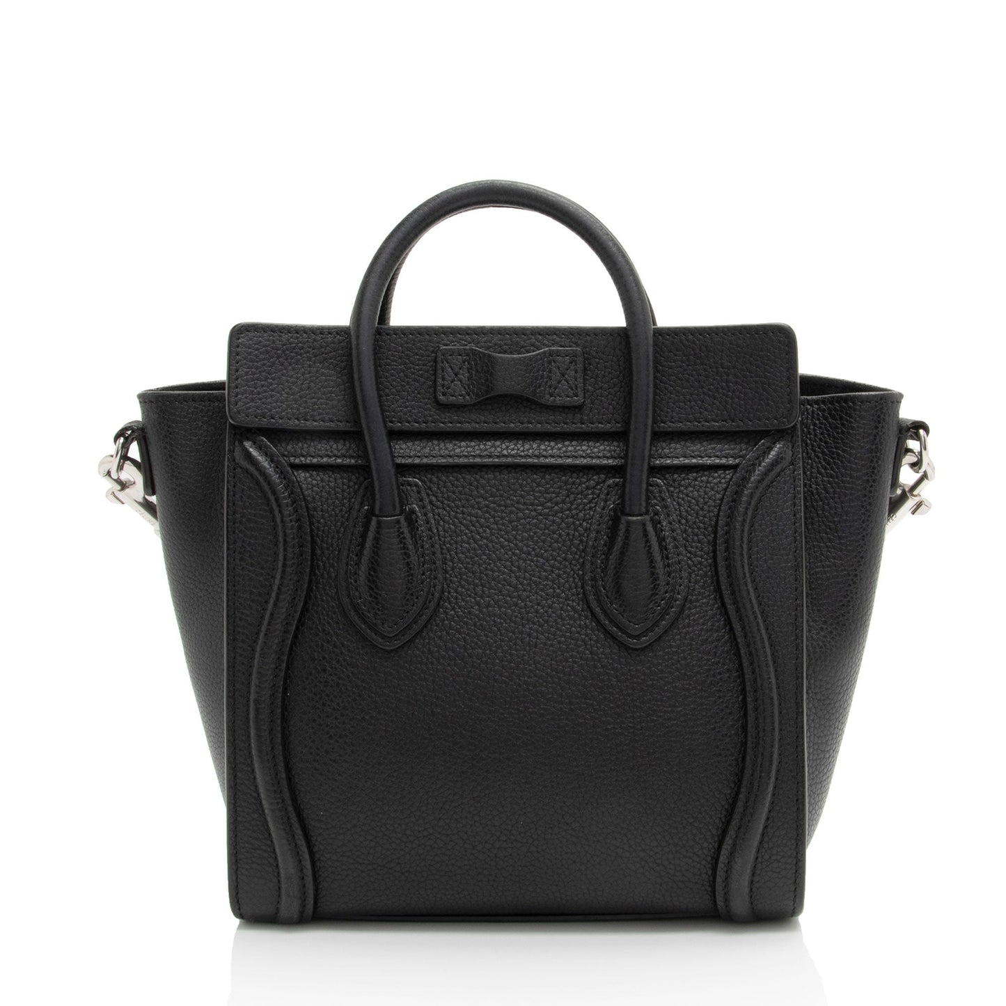 Celine Pebbled Leather Nano Luggage Tote (SHF-fk9HTz)