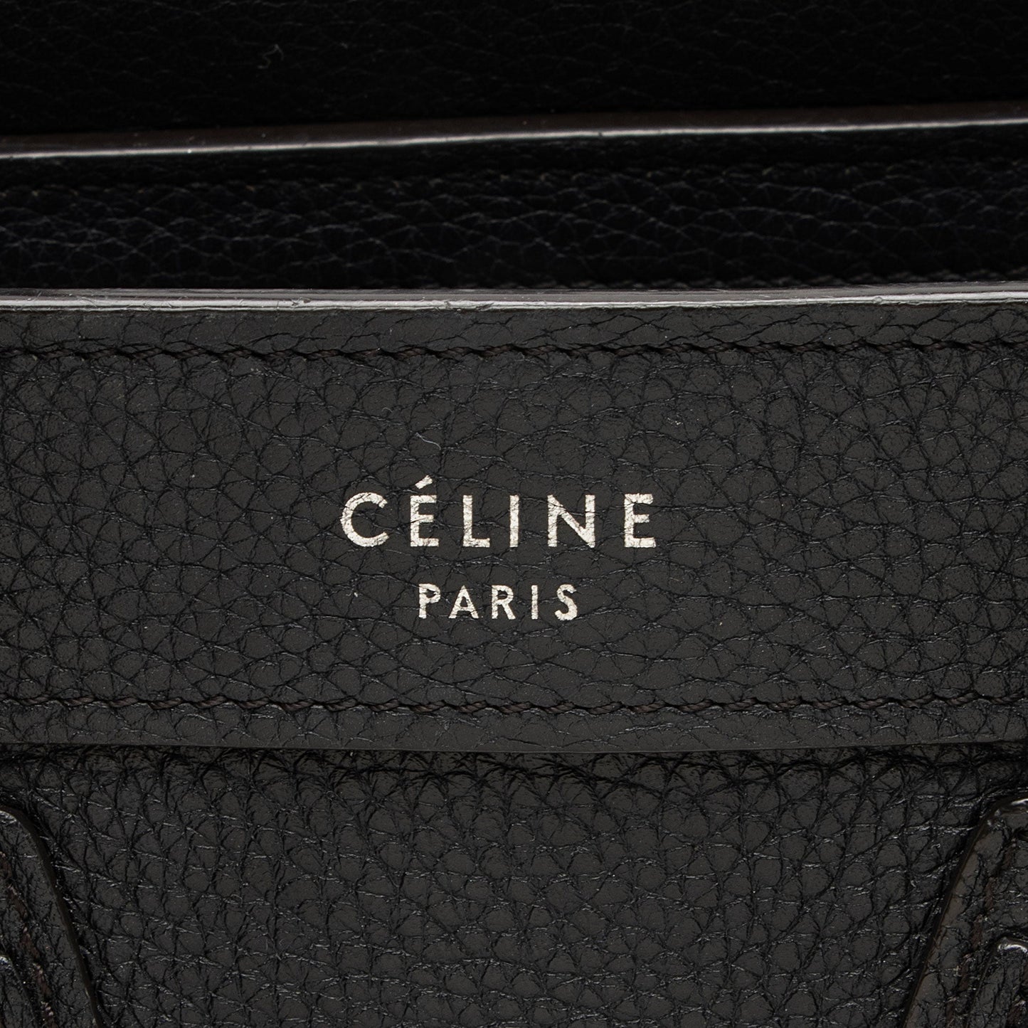 Celine Pebbled Leather Nano Luggage Tote (SHF-fk9HTz)