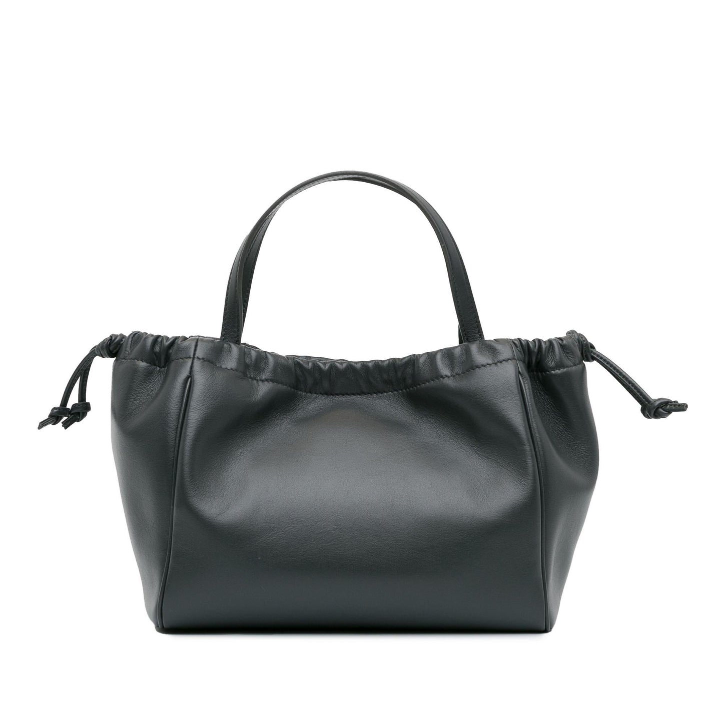 Celine Small Triomphe Cuir Cabas Drawstring Satchel (SHG-xhANaN)