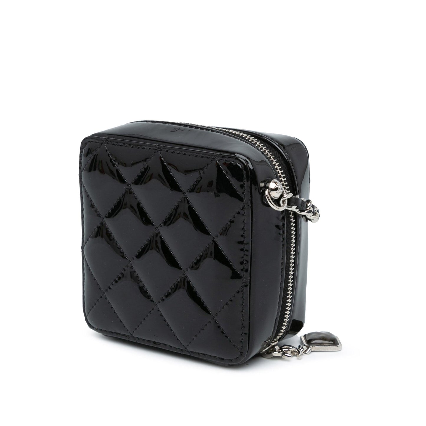 Chanel CC Quilted Patent Clutch With Chain (SHG-s2IpIR)
