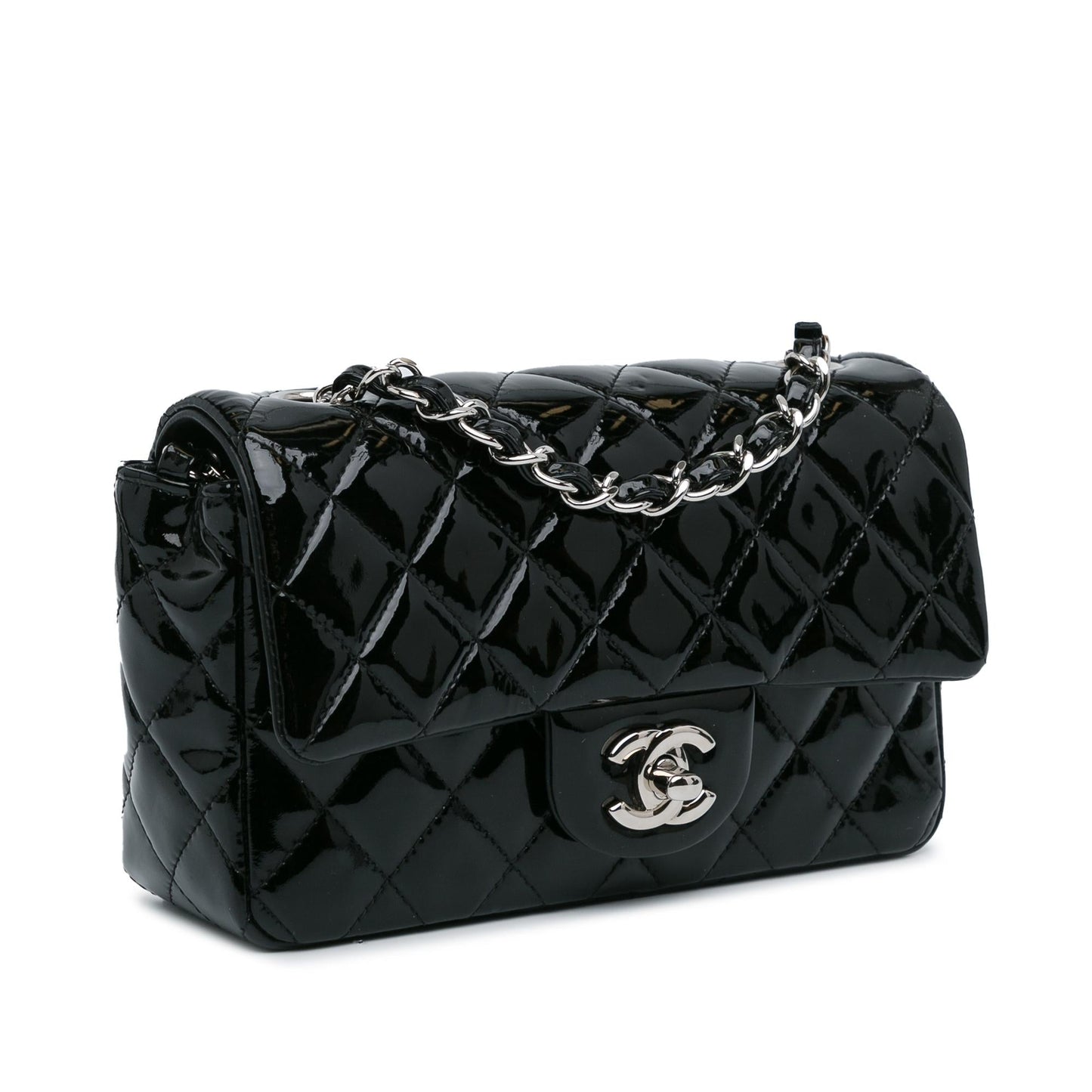 Chanel Mini Rectangular Classic Patent Single Flap (SHG-0ku6lp)