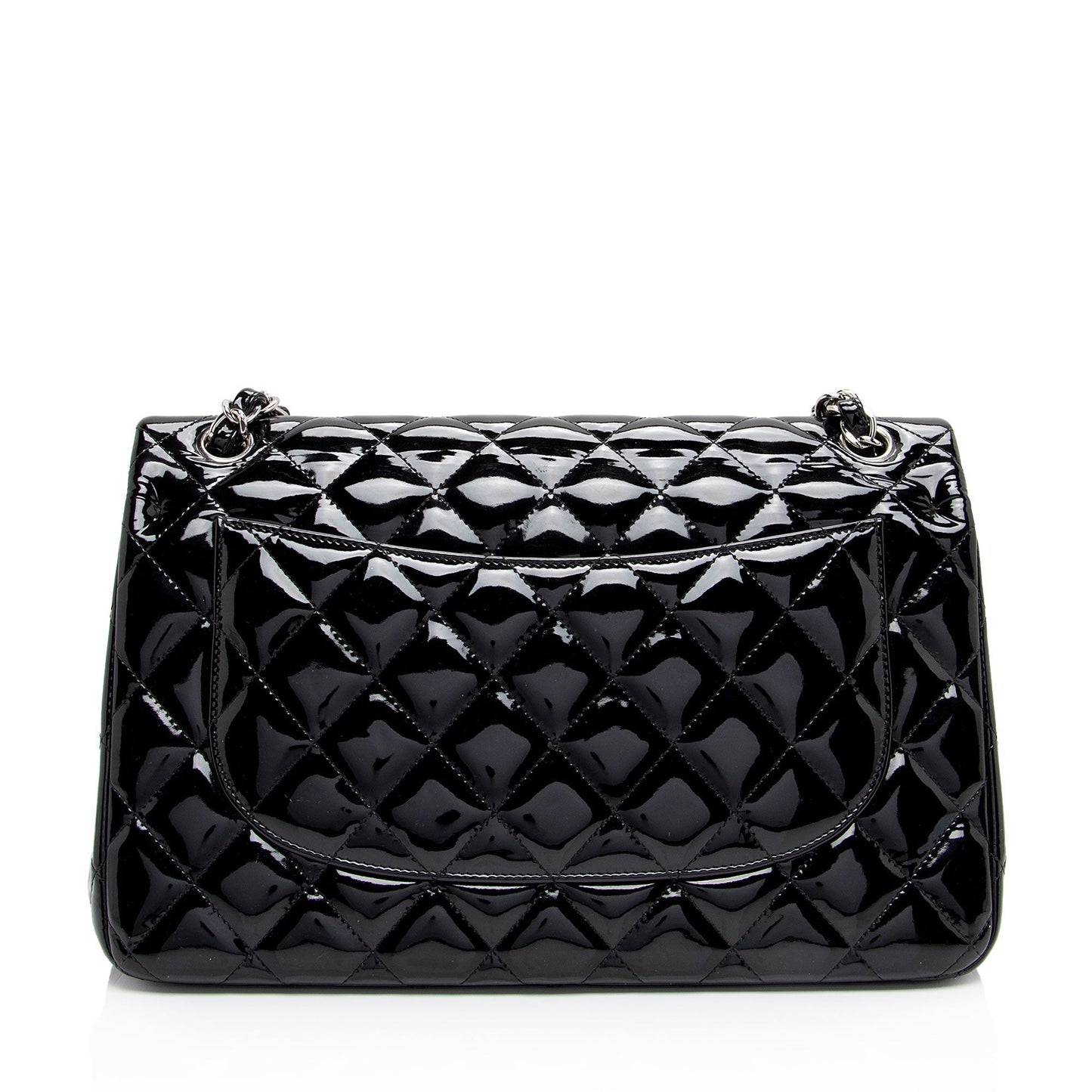 Chanel Patent Leather Classic Jumbo Double Flap Bag (SHF-zuaFhW)