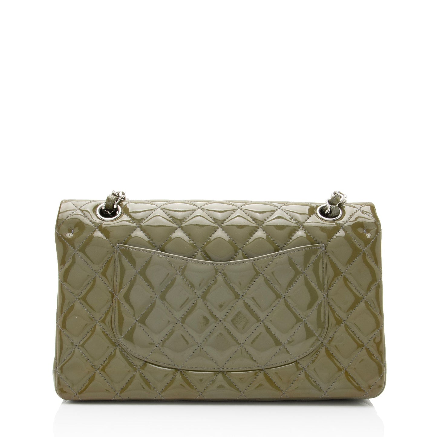 Chanel Patent Leather Classic Medium Double Flap Bag (SHF-yY0DZr)