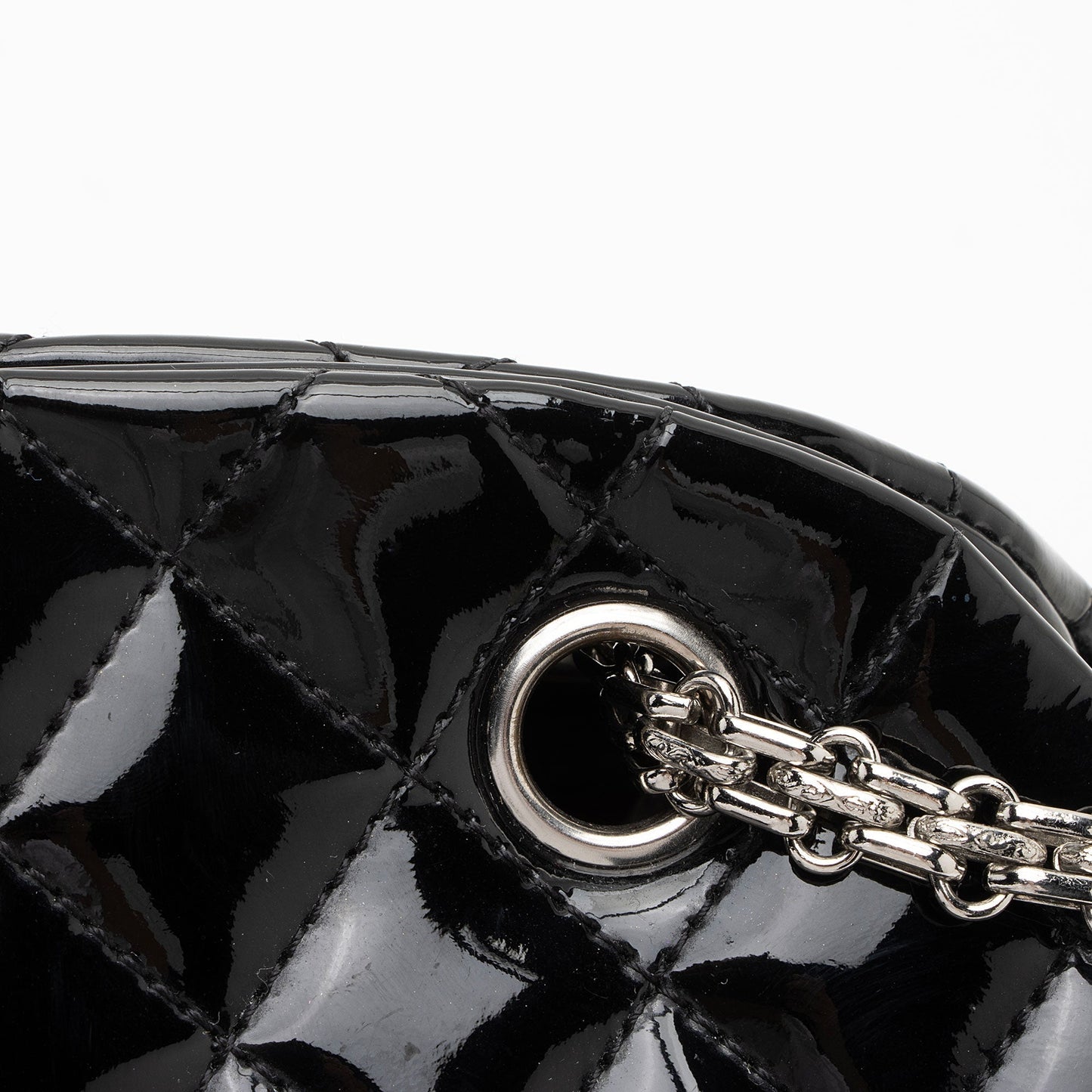 Chanel Patent Leather Just Mademoiselle Bowler Bag (SHF-HYGAdd)