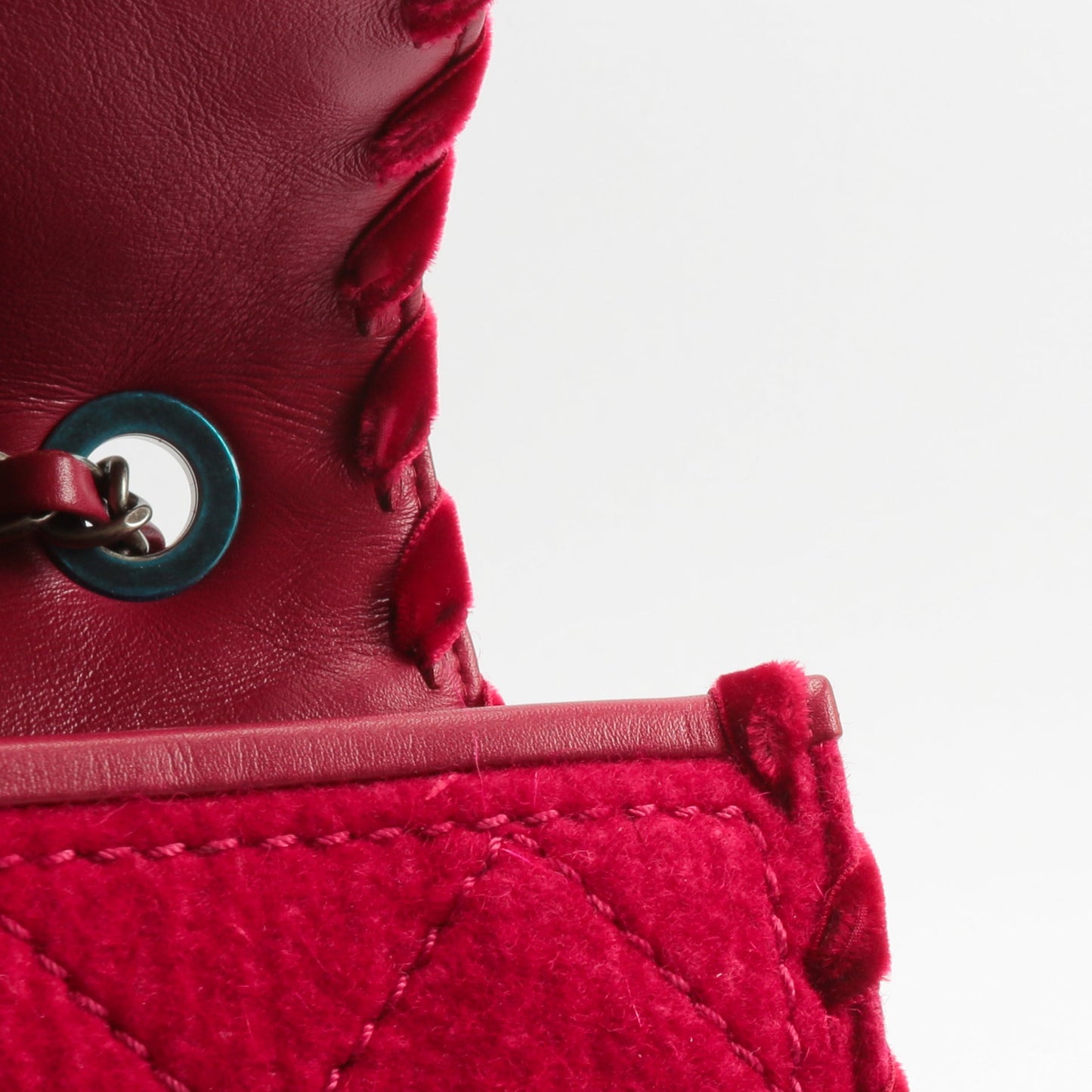 CHANEL Fancy Felt Flap Bag Dark Pink