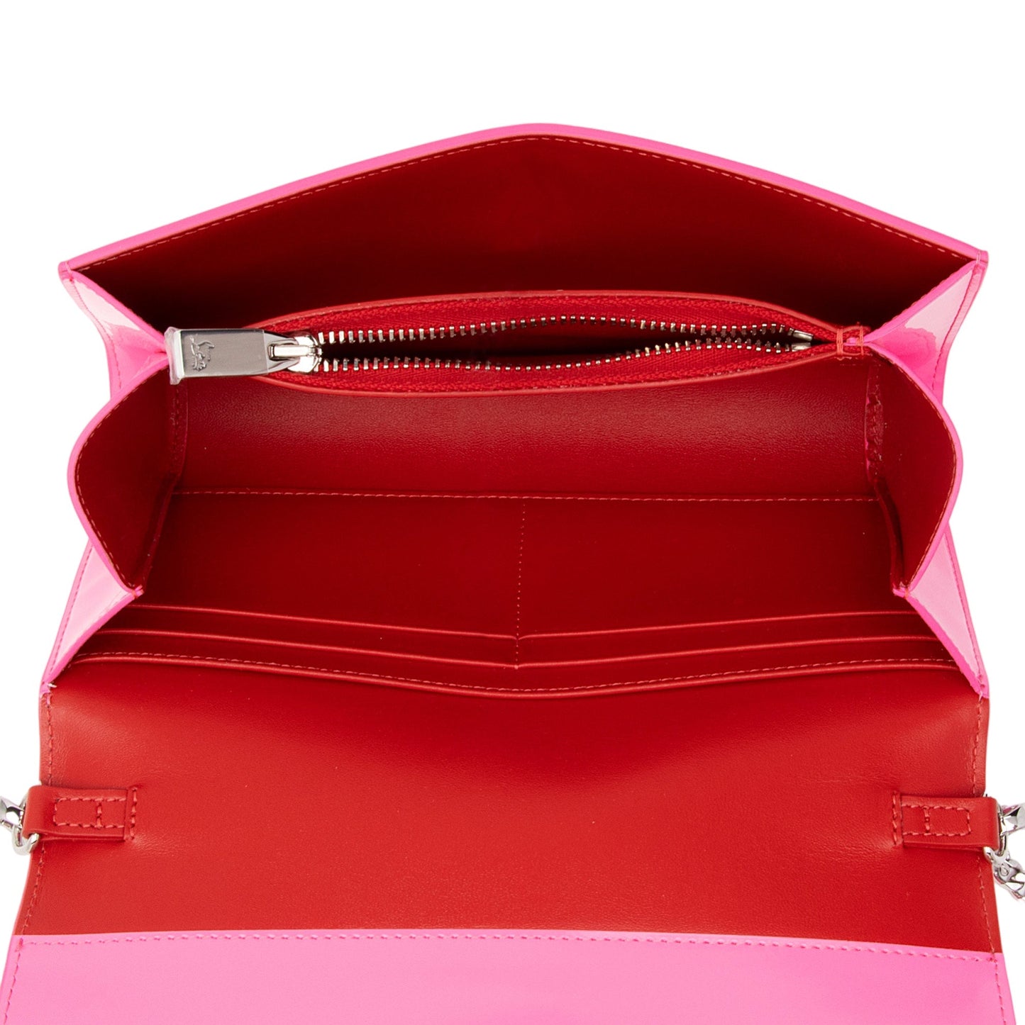 Christian Louboutin Patent Leather Loubi154 Chain Wallet (SHF-iRyKJP)