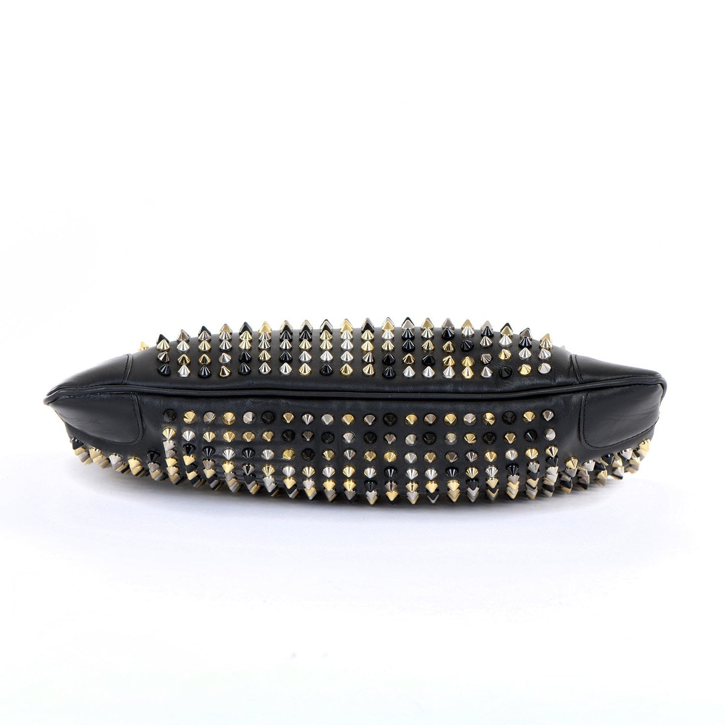 Loubiposh Mixed Metal Spiked Clutch
